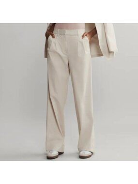 NWT Rhone Commuter Pleated Trouser Light Sand Beige Pants 10